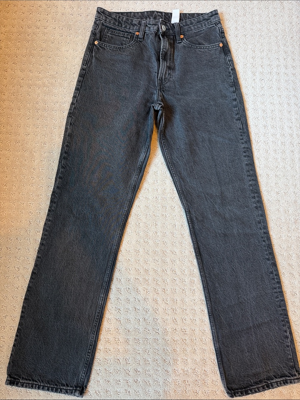 H&M &Denim Black Straight High Waist Jeans